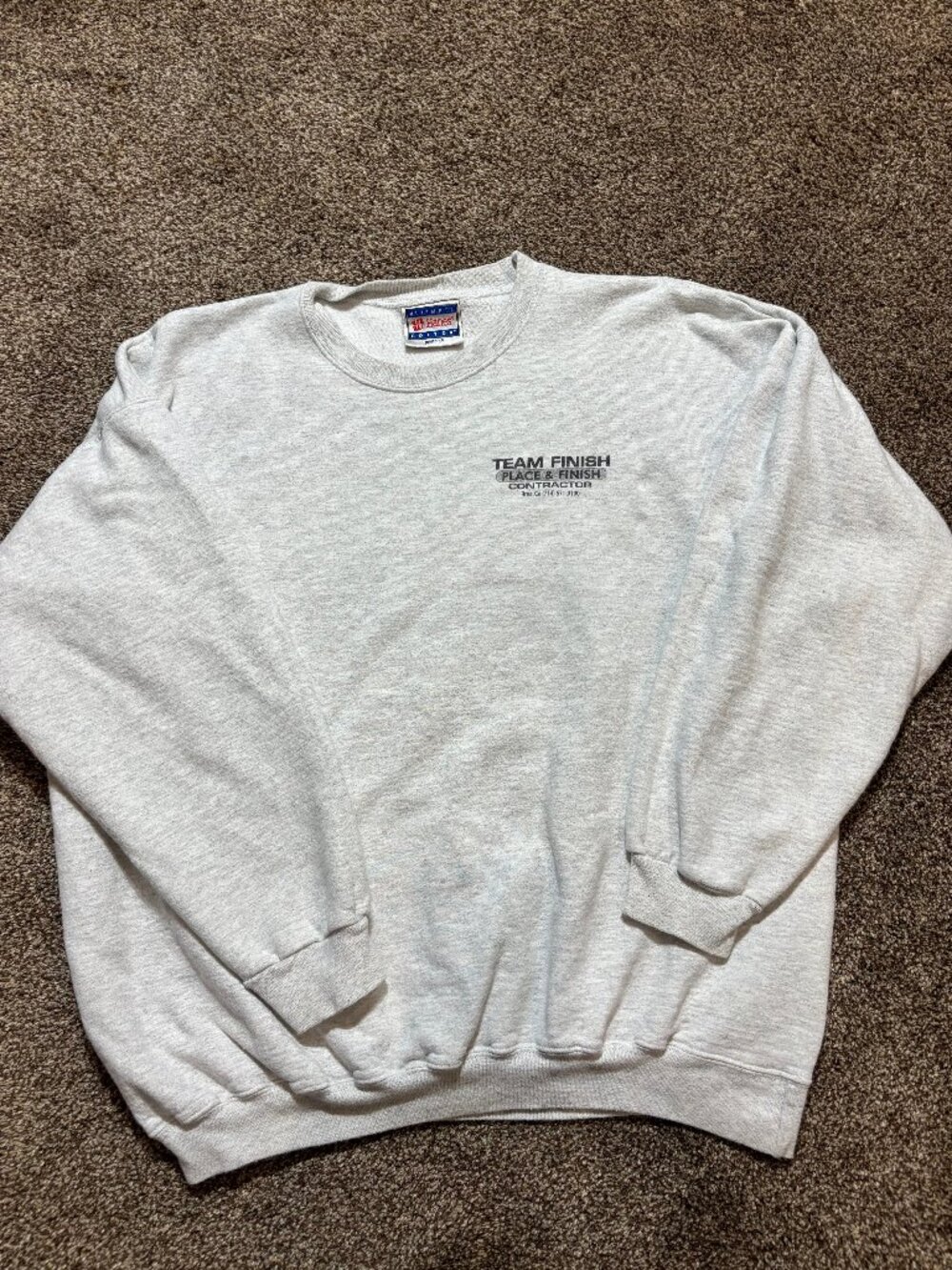 Hanes Vintage Crewneck Sweatshirt in Gray - XL | Team Finish Contractor